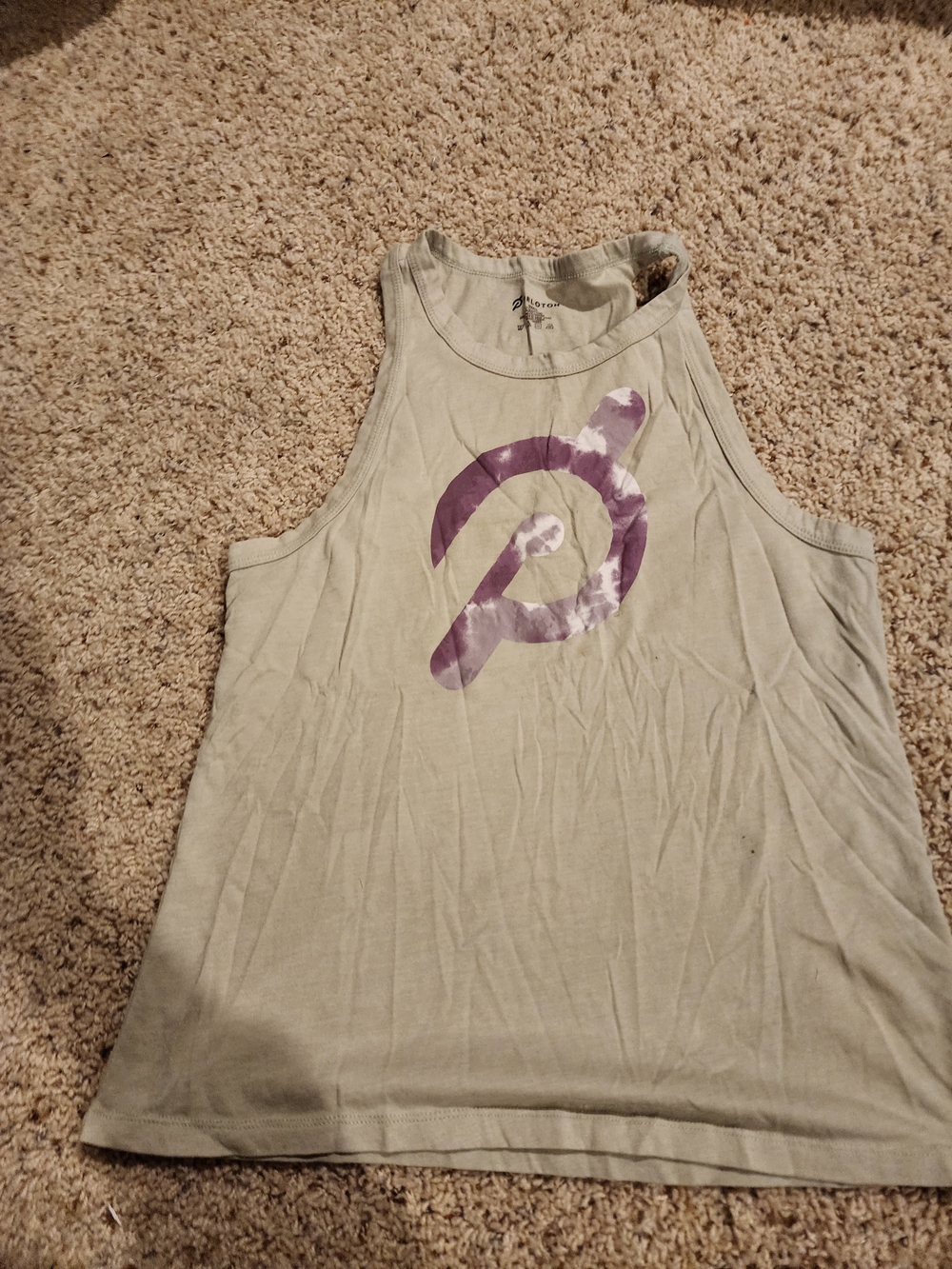 Peloton Women's Light Sage Tank with Purple Logo